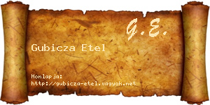Gubicza Etel névjegykártya